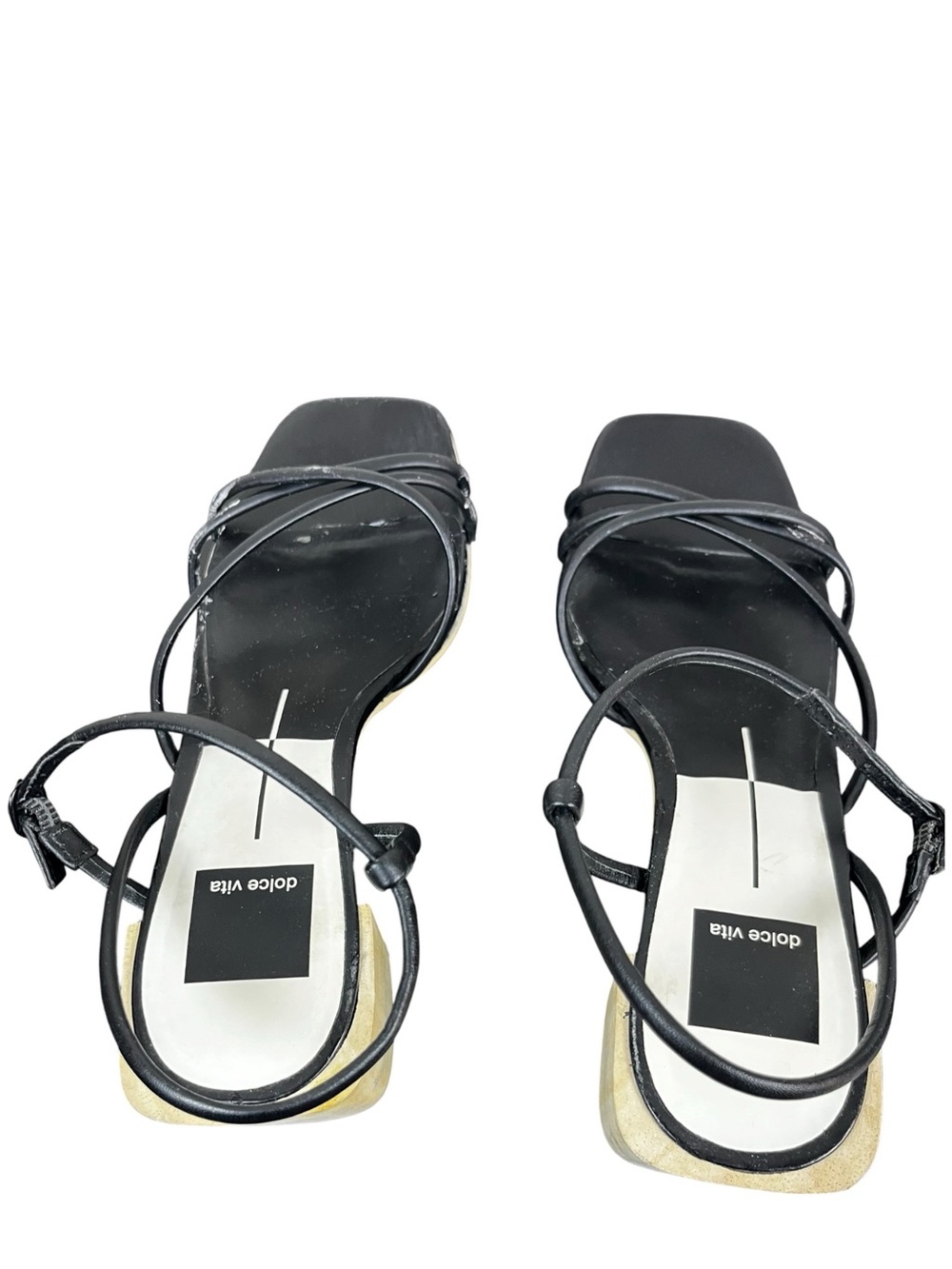 Dolce Vita Leather Zayla Wooden Block Heel Strappy Sandals size 8 - Picture 8 of 10